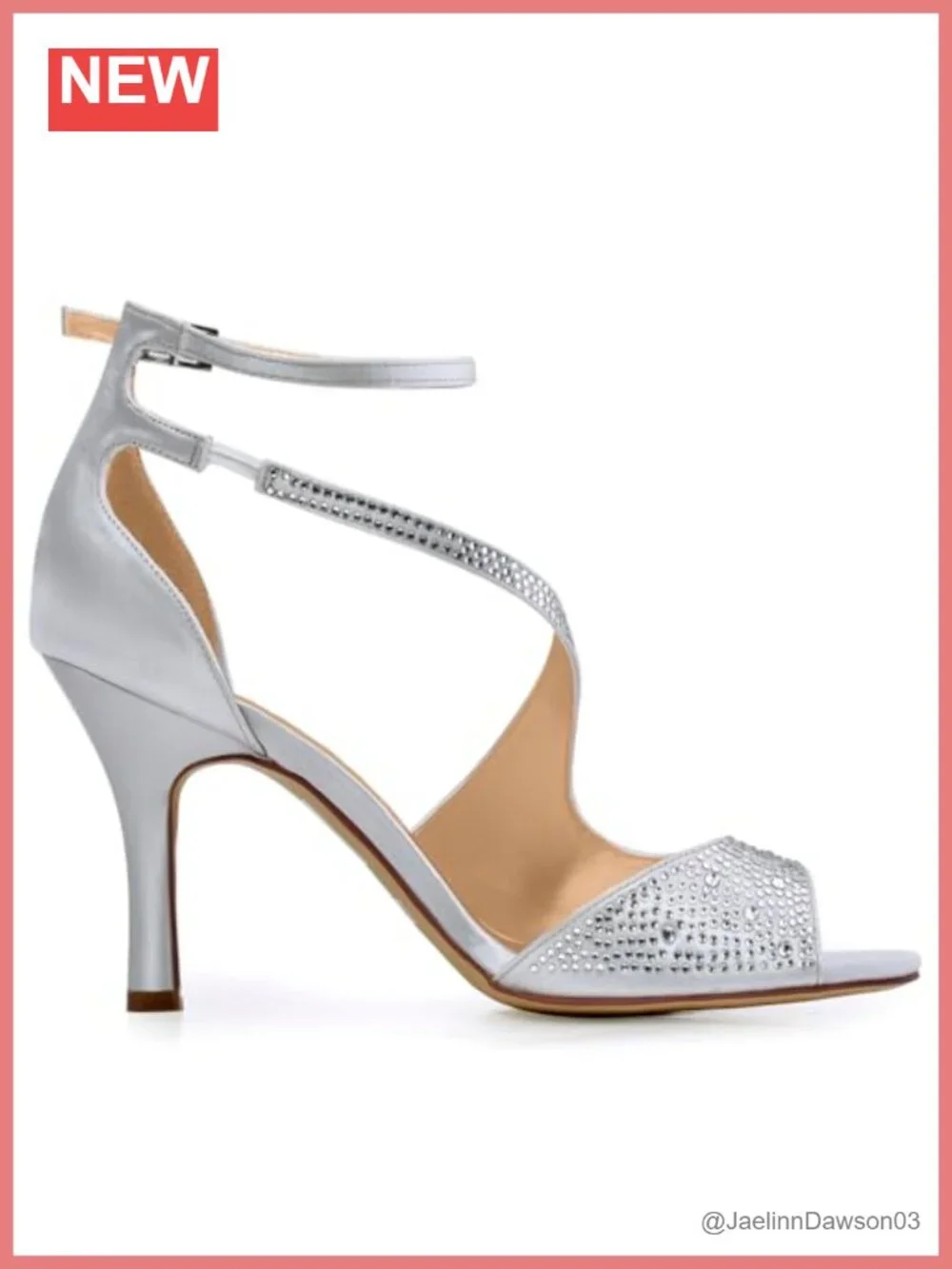 Satin Peep Toe Strappy Stiletto Heels Rhinestone Wedding Sandals